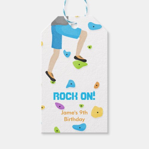 Colorful Rock Climbing Party  Gift Tags