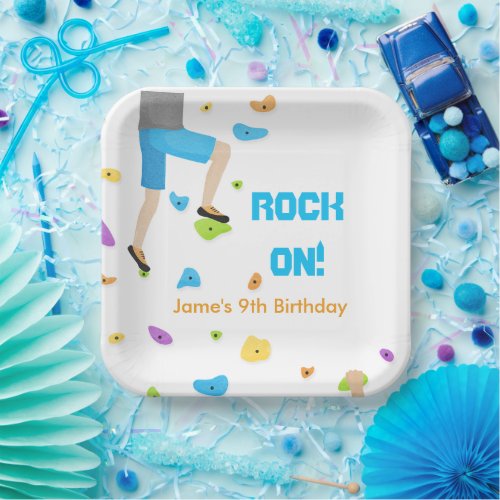 Colorful Rock Climbing Party  Paper Plate