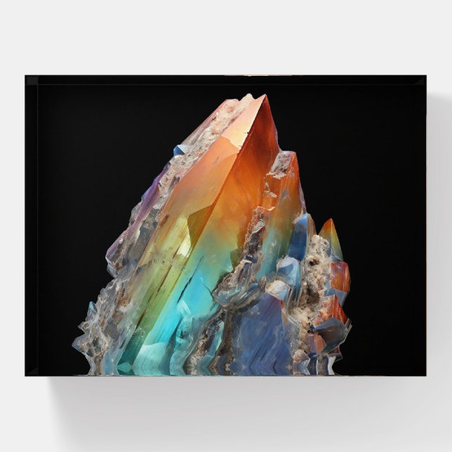 Colorful Rock Minerals Crystal Paperweight (Front)