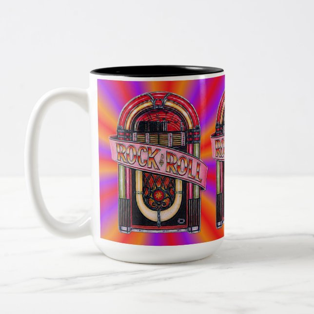 Colorful Rock & Roll Juke Box Retro Mug (Left)
