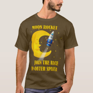 Colorful Rocket Ships Astronaut Moon Rocket Vintag T-Shirt