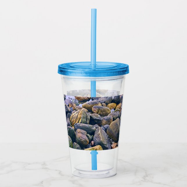 Colorful rocks    acrylic tumbler (Front)