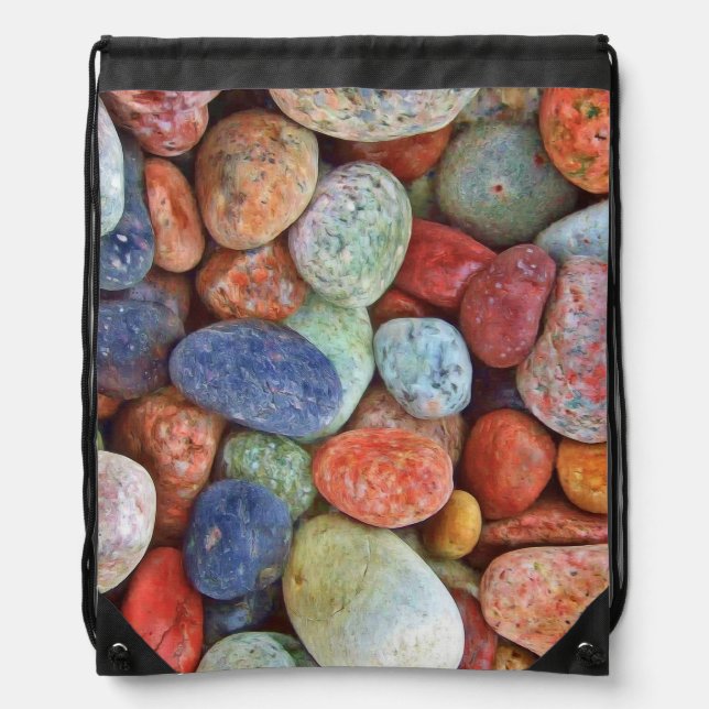 Colorful Rocks Drawstring Bag (Front)
