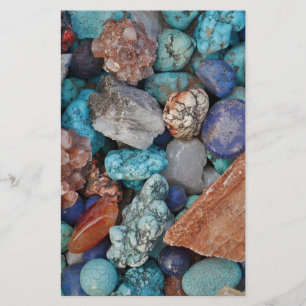 Colorful rocks, stones, pebbles design stationery