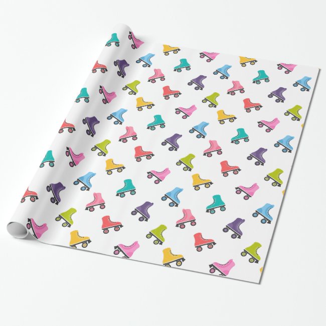 Colorful Roller Skates Design Wrapping Paper