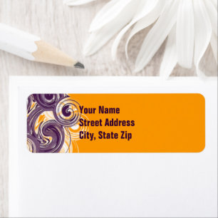 Colorful Rolling Purple Side Border Personalized Label