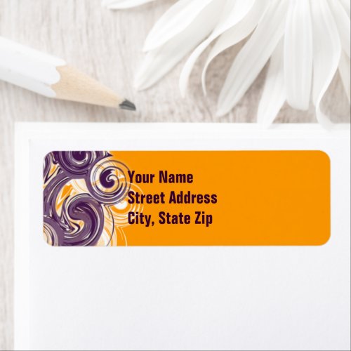Colorful Rolling Purple Side Border Personalized Label