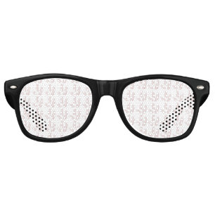 Colorful rolls of wrapping paper featuring various retro sunglasses