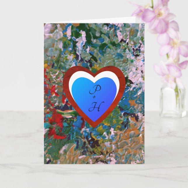 Colorful Romantic Hearts Valentine Greeting Card (Orchid)