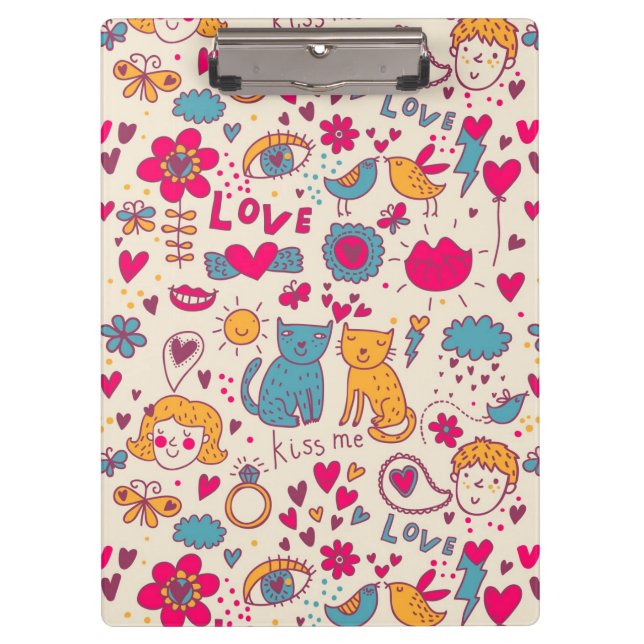 Colorful romantic pattern clipboard (Front)
