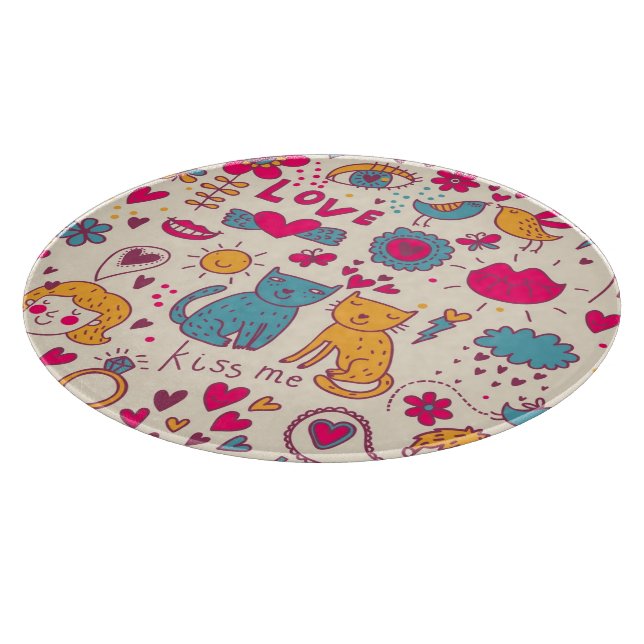 Colorful romantic pattern cutting board (Corner)