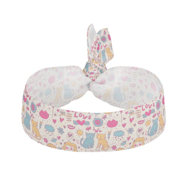 Colorful romantic pattern hair tie (Front)