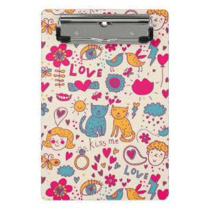 Colorful romantic pattern mini clipboard