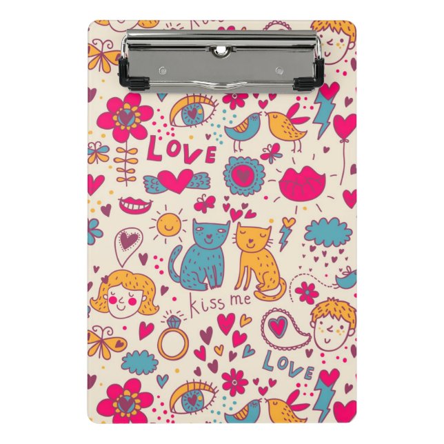 Colorful romantic pattern mini clipboard (Front)