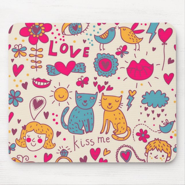 Colorful romantic pattern mouse pad (Front)