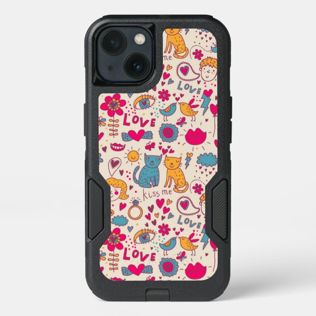 Colorful romantic pattern otterbox iPhone case (Back)