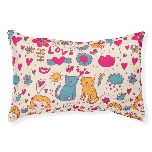 Colorful romantic pattern pet bed (Front)