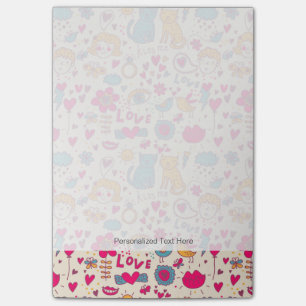 Colorful romantic pattern post-it notes