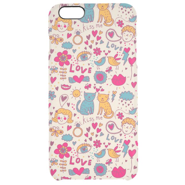 Colorful romantic pattern uncommon iPhone case (Back)