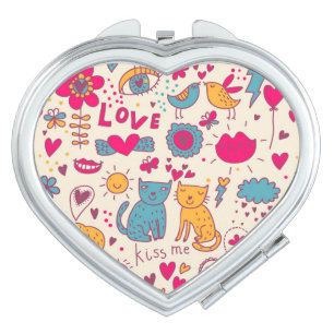 Colorful romantic pattern vanity mirror