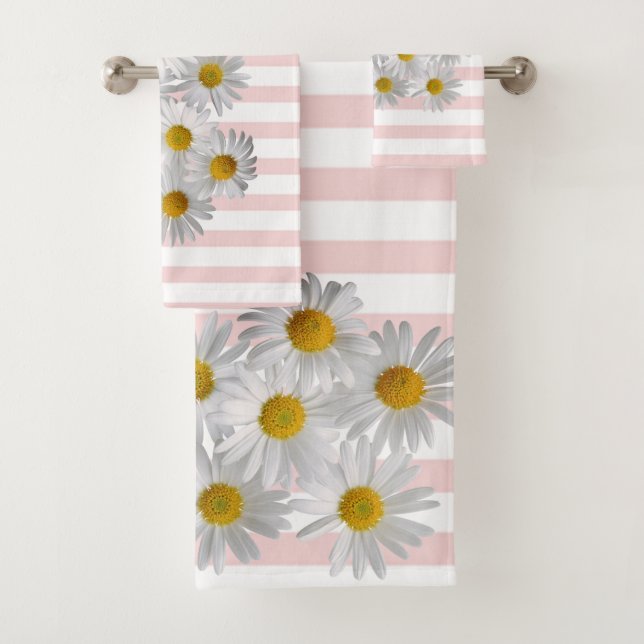 Colorful,Romantic ,Stripes,Flowers Bath Towel Set (Insitu)