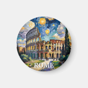 Colorful Rome Italy Colosseum in Van Gogh Style Magnet