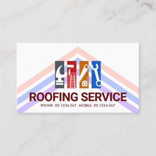 Colorful Roof Lines Handyman Tools Business Card