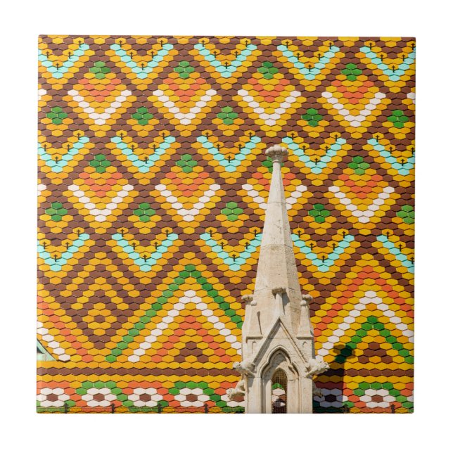 Colorful roof Matthias Church Budapest Ceramic Tile (Front)