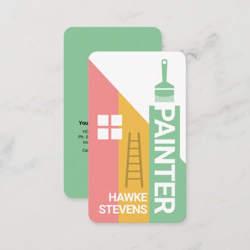 Colorful Rooftop Paint Layers Painting Service Business Card