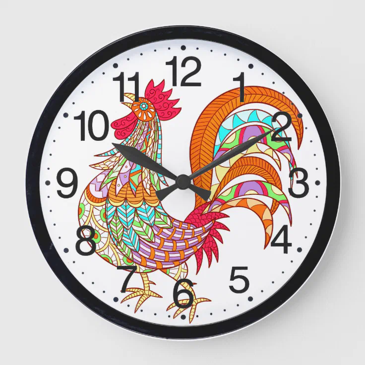 Colorful Roosher Kitchen Wall Clock Zazzle