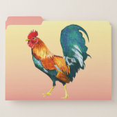 Colorful Rooster Bird File Folder Set (Front Left)