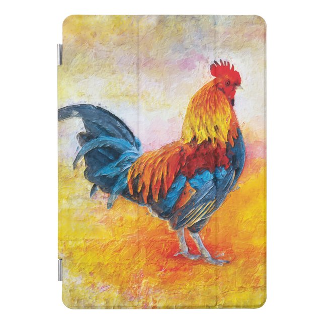 Colorful Rooster Digital Art Painting iPad Pro Cover (Front)