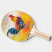 Colorful Rooster Digital Art Painting Ping Pong Paddle (Side)