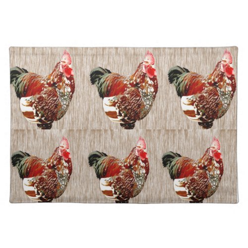 Colorful Rooster Extrovert Cloth Placemat