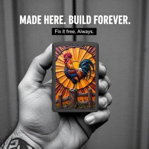 Colorful Rooster Farm Sunburst Relief Zippo Lighter