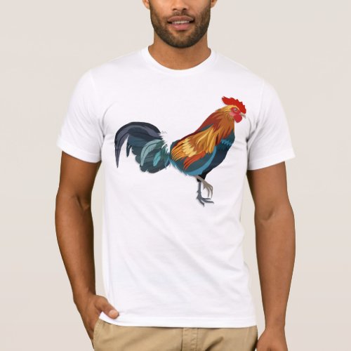 Colorful rooster in paper cut style T_Shirt