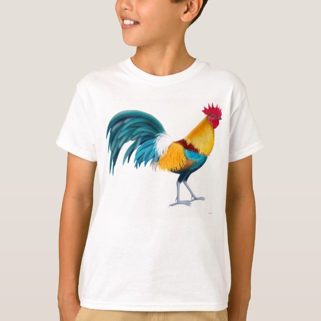 Colorful Rooster Kids T-Shirt (Front)