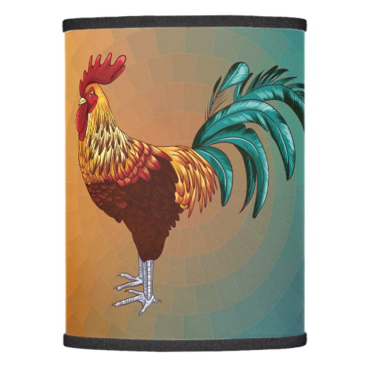 COLORFUL ROOSTER LAMP SHADE (Front)