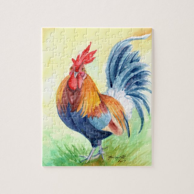 Colorful Rooster of Kauai Jigsaw Puzzle (Vertical)