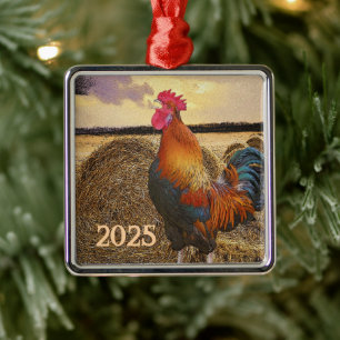 Colorful Rooster Ornament
