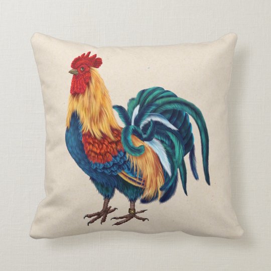 Colorful Rooster Pillow