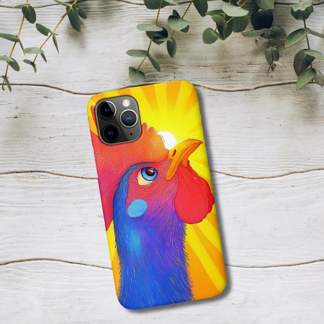 Colorful Rooster with Sunburst Case-Mate iPhone Case (Creator Uploaded)
