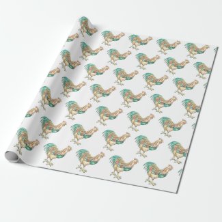 Colorful Rooster Wrapping Paper
