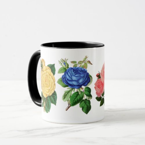 Colorful Rose Blossoms Flower Floral Nature Garden Mug