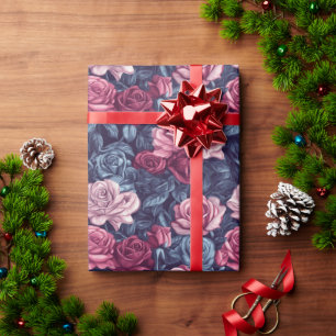 Colorful Rose Botanical Wrapping Paper