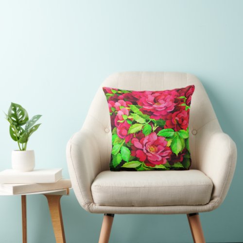 Colorful Rose Bush cushion and