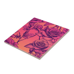 Colorful Rose Ceramic Tiles For Durable Flooring