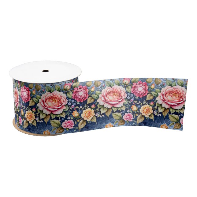 Colorful Rose Fantasy  Satin Ribbon (Spool)