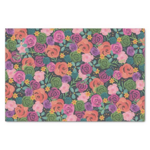 Colorful Rose Floral Flower collage Tissue Paper