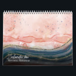 Colorful Rose gold blue Marble watercolor Glitter Calendar<br><div class="desc">Elegant Custom Name rose gold,  purple and blue marble glitter texture for holiday gifts celebration</div>